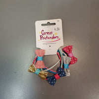 Hair ties with assorted glitter bows