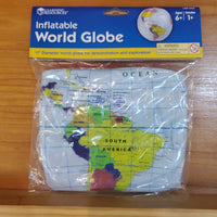 Inflatable world globe