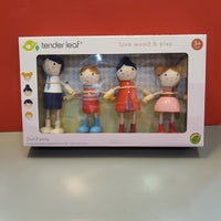 Wooden doll family
