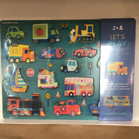 Wood puzzle play set- vehicles