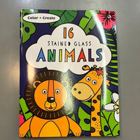 16 Stained Glass Animals - color and create