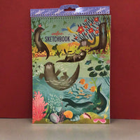 8 1/2 x11” sketchbook playful otters