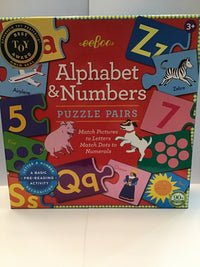 Alphabet and Numbers Puzzle Pairs