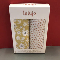 Lulujo Cotton Muslin Blankets - wildflower/dots