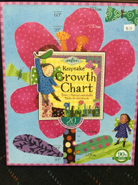 eeBoo - Hot Pink Flower Keepsake Growth Chart