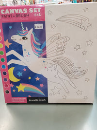 Canvas, Paint, and Brush Set: Unicorn