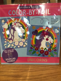 Sticker Book Color-By-Foil Unicorns