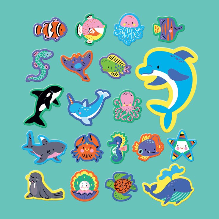 Stickable Bath Shapes: Ocean Life