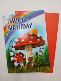 Rainbow Mushroom Birthday Card