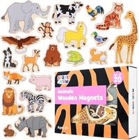 Spark & Wow Wooden Magnets - Animals 20 pcs