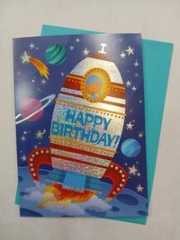 Rocket Ship Birthday Card