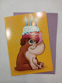 Googley Eyes Bulldog Birthday Card