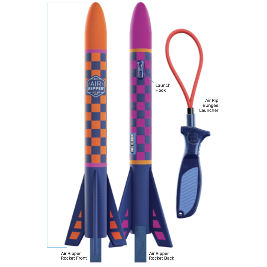 Air Ripper Rocket (launcher and 2 rockets) Orange and Purple