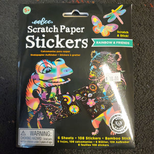 Scratch paper stickers: Rainbow & Friends