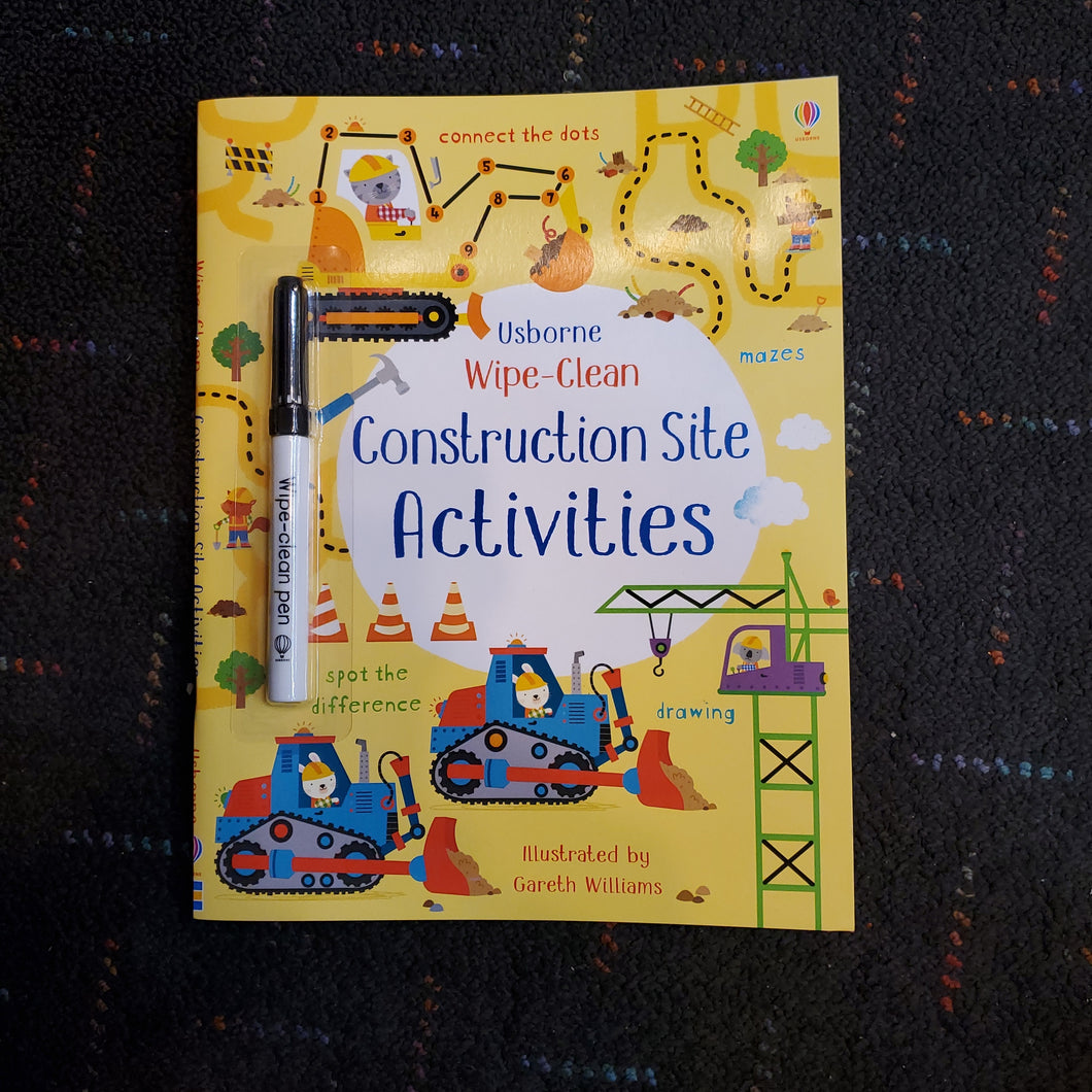 Wipe-clean Construction Site Activity book