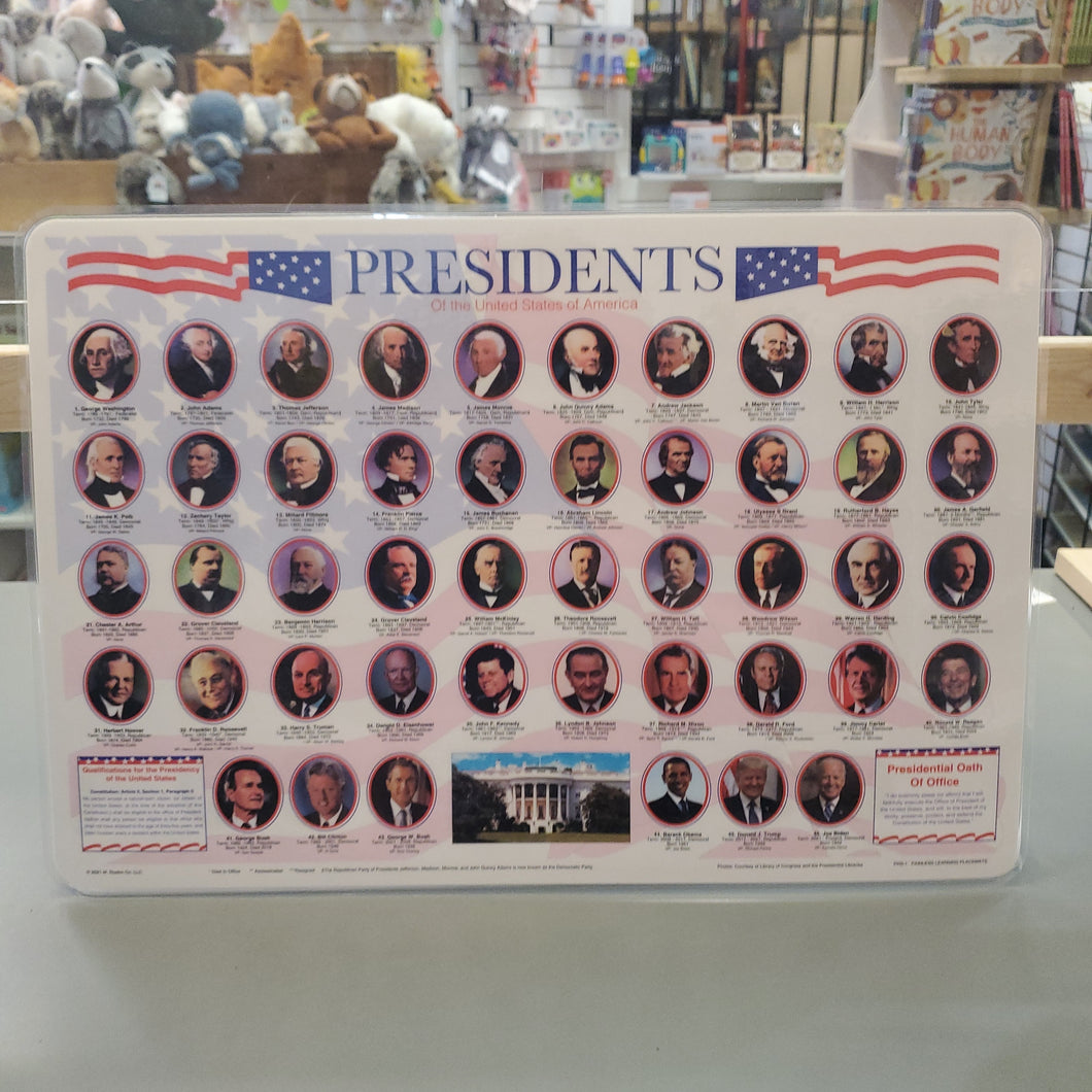 Placemat: Presidents of the United States