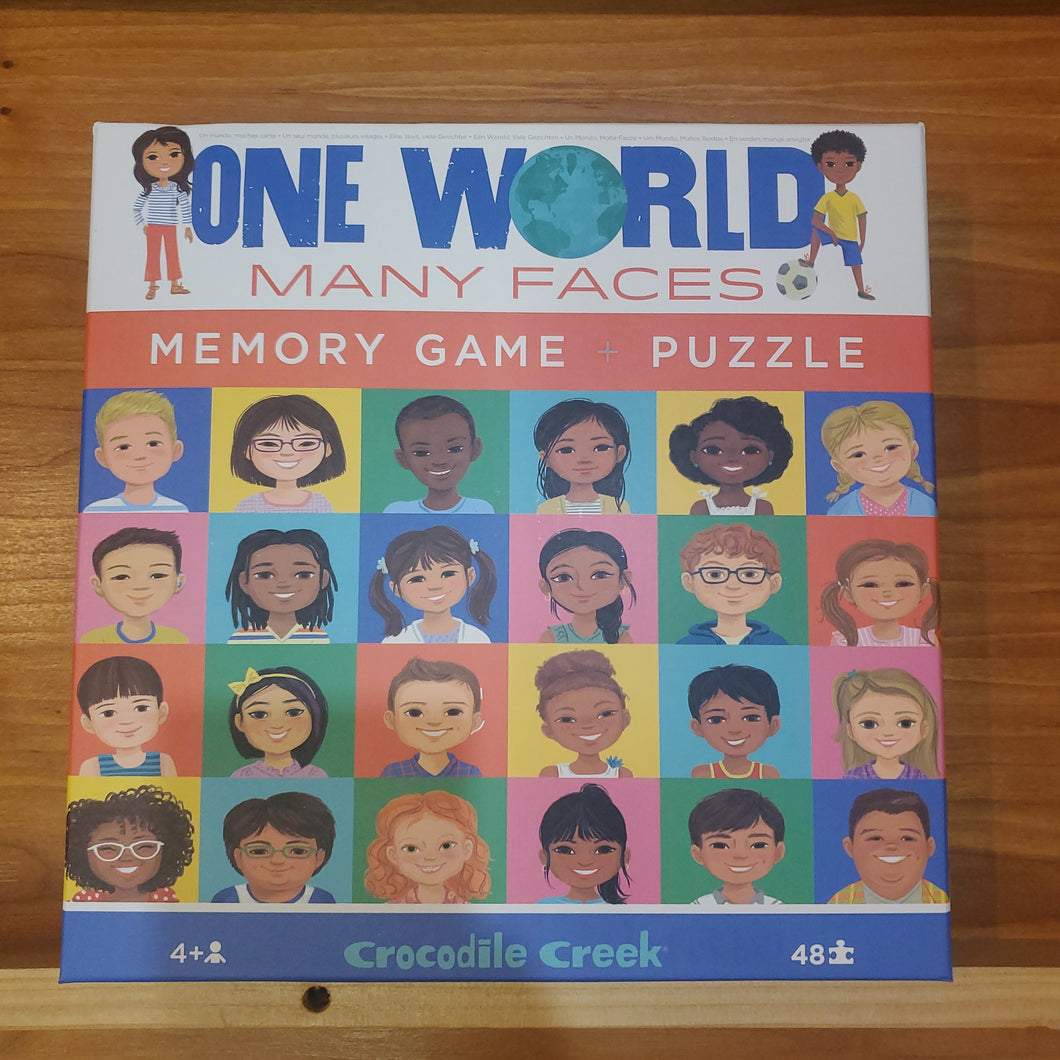 One World, Many Faces Memory game and puzzle