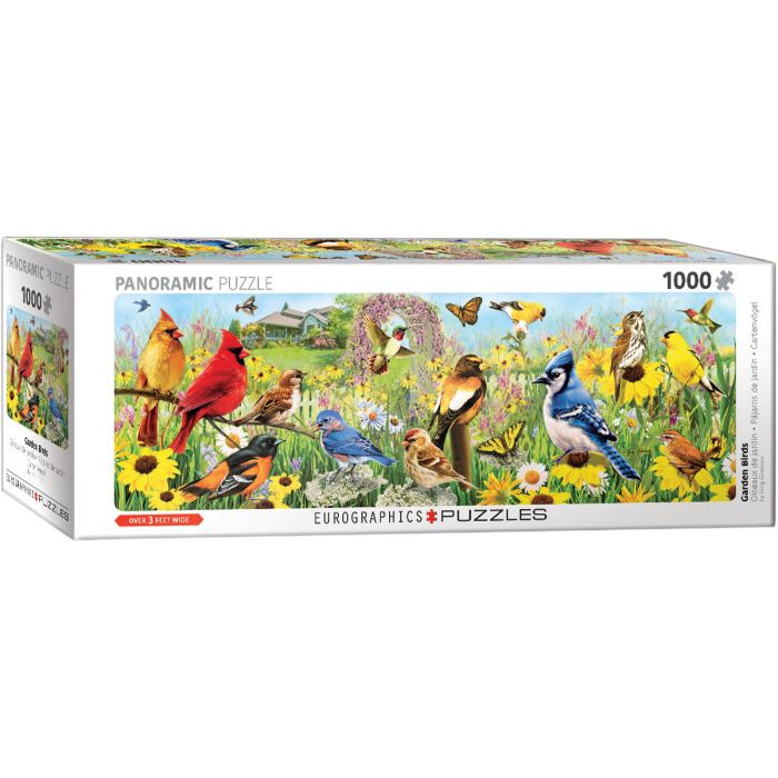 Panoramic Puzzle Garden Birds 1000pc