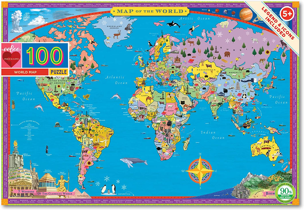 100pc World Map Puzzle