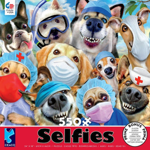 Dogs With Masks 550pc Selfies Puzzle