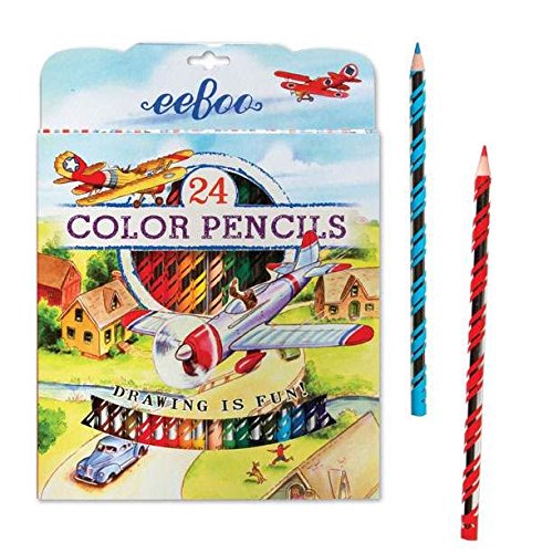 24 Color Pencils - Airplane