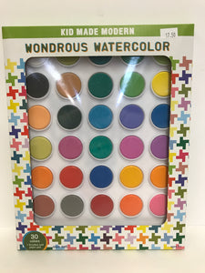 Wonderful Watercolor- 30 colors, brushes, and paper pad