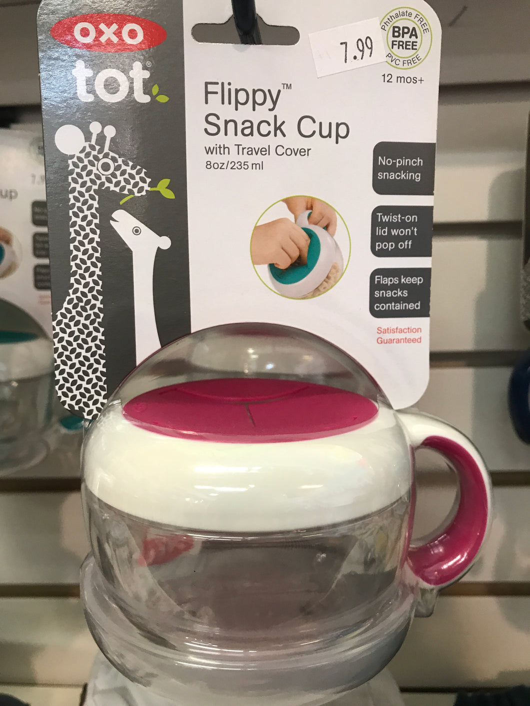 OXO tot - Flippy Snack Cup (pink)