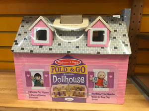 Melissa & Doug - Fold & Go Wooden Dollhouse
