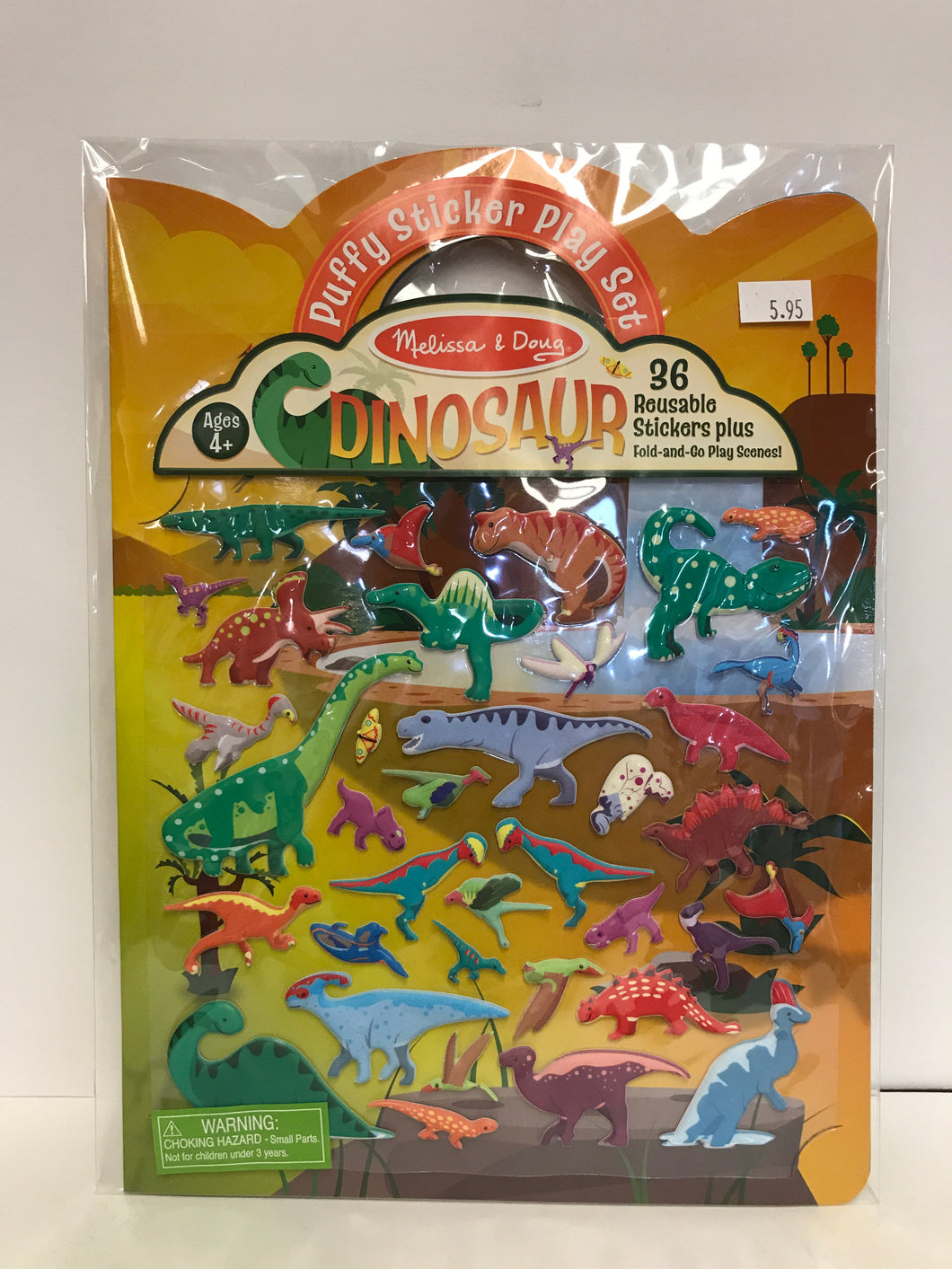 Melissa & Doug - Puffy Stickers - Dinosaur 36 reusable stickers