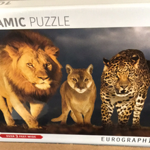 Load image into Gallery viewer, Big Cats- panoramic puzzle
