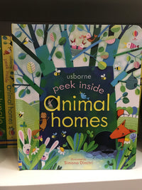 PEEK INSIDE ANIMAL HOMES - (Usborne)